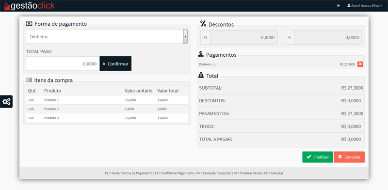 Vendas Balcão PDV Frente de Caixa