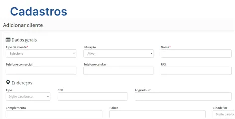 Emissor de Nota Fiscal Eletrônica Cadastros GestãoClick