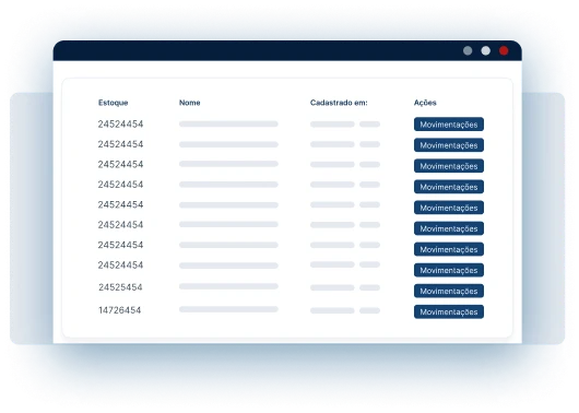 Controle entrada e saída de produtos no estoque