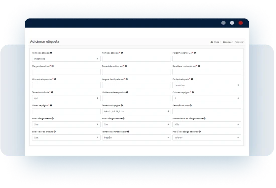 Emissão de etiquetas