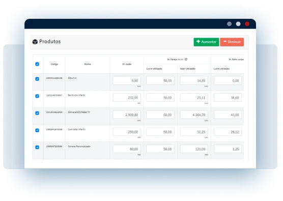Reajuste em massa dos valores de venda gestaoclick