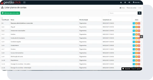 Separe pagamentos por plano de contas